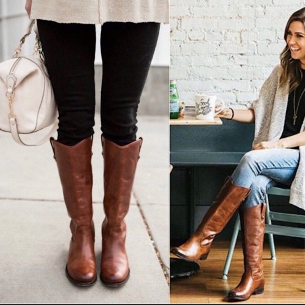 Frye Melissa Button Woman Size 7, Cognac color